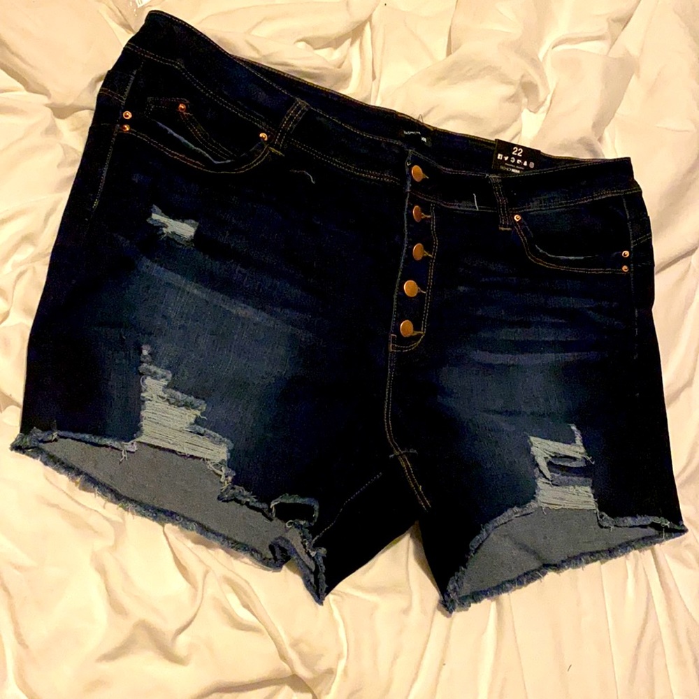 Plus size denim shorts